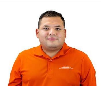 male employee with white SERVPRO background 