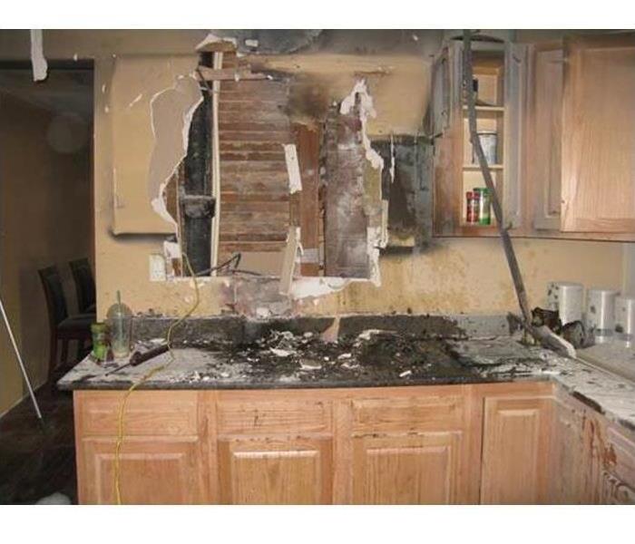 Severe Fire Damage in a kitchen